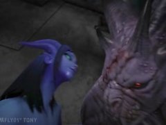 Draenei, şeytan tarafından creampie al