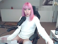 capelli rosa bellezza Shemale di webcam nel assolo