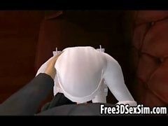 Foxy 3D cartoon nun sucking on a priests hard cock