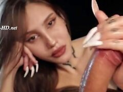 Long White Nails Handjob & Cumplay POV - Duyma -