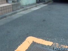 Japanese hos pee outdoors