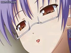 Anime with glasses riding a penis