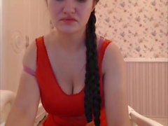 Super Sexy langhaarige polnische Striptease und Masturbieren