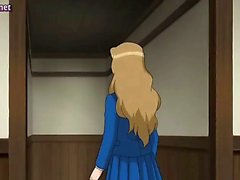 Anime-Mädchen fährt Großer Penis auf der Couch