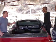 Two black guys buying a car and fucking its owner