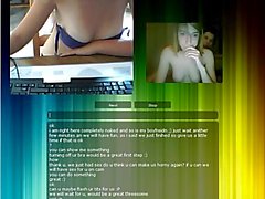 Chat roulette fille affichant le tout au un faux