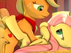 MLP i pony 3D di della Futa applejack x Fluttershy SFM