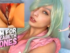 Elizabeth Liones Cosplay Babe haciendo caras de ahegao, juego de luz roja de luz verde, ¿quieres jugar?