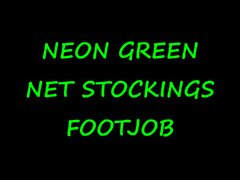 fireflys Neon Net Stockings Footjob