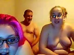 ugly chubby daughters double-blowjob not their fat daddy