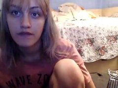 Busty blonde Amateur Teenager erste Webcam Masturbation