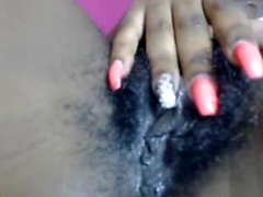 Hairy ebony amateur drilled hard