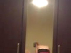 Busty girl is pegging him in our bathroom nt