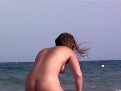 Amatore della spiaggia di Coppie Guardona del video di Nudist