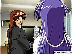 Hentai porno Handcuffed con suocera fa scopare rough diverte con due uomini