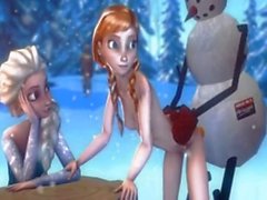 Эльзы и Анне замороженной 3d пол компиляция - toonwild