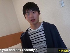 Japanese twink jerks cum