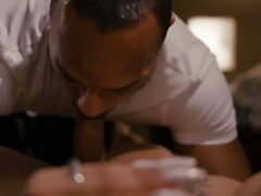 Busty TS analed by her black masseur