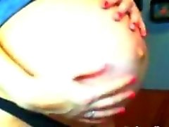 em o webcam em o do preggo tem uma sessão da a solo agradável