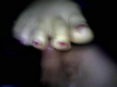 best wife pretty redtoenails toejob cumonfeet