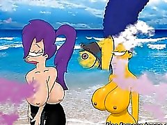 Dos Simpsons ea de Futurama orgias de do hentai