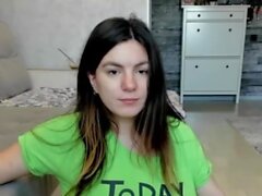 Live brunette camgirl toys masturbation orgasm on webcam