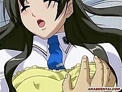 Maid hentai gets licked her pink pussy and hot poked