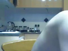 Blonde Teen Plays With Dildo In The Kitchen