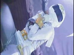 Japanese babes in space suits get to suck and fuck hard cocks