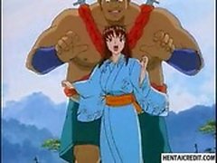 Hentai girl gets fucked by giant man outdoors