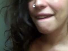 Cute girlfriend sucks cock then has hairy pussy fucked