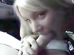 Girlfriend Gives A Blowjob In The Car