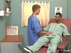 Gay doctor fuck his patient at work