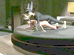 Sexy 3D cartoon babe getting fucked hard by the wolf
