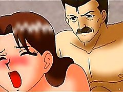 Hentai porno magnifico di pulizia godere del sesso caldo con padrone