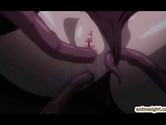 Japon anime Tentacles sıkılmış ve sert becerdin